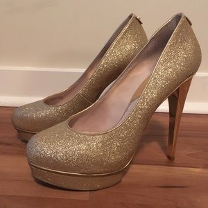 Michael Kors Sparkly Glitter Gold Heels